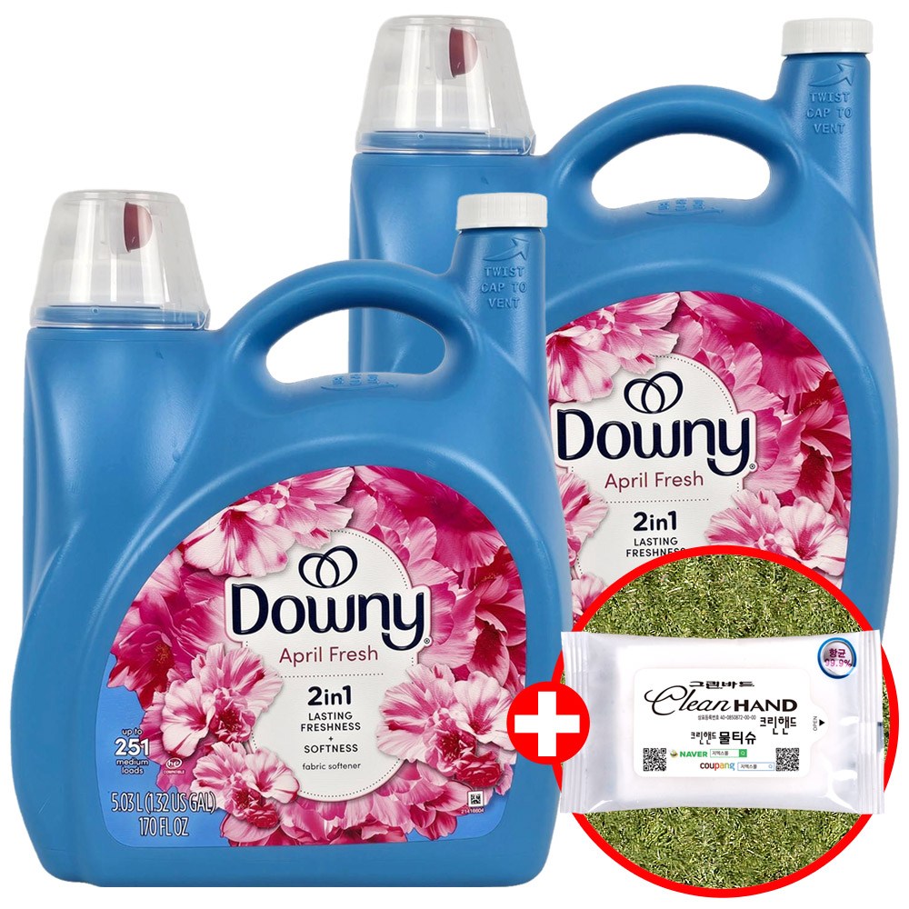 다우니 초고농축 섬유유연제 에이프릴 5.03L x2개 + 그린바드 물티슈10매입 44,890원