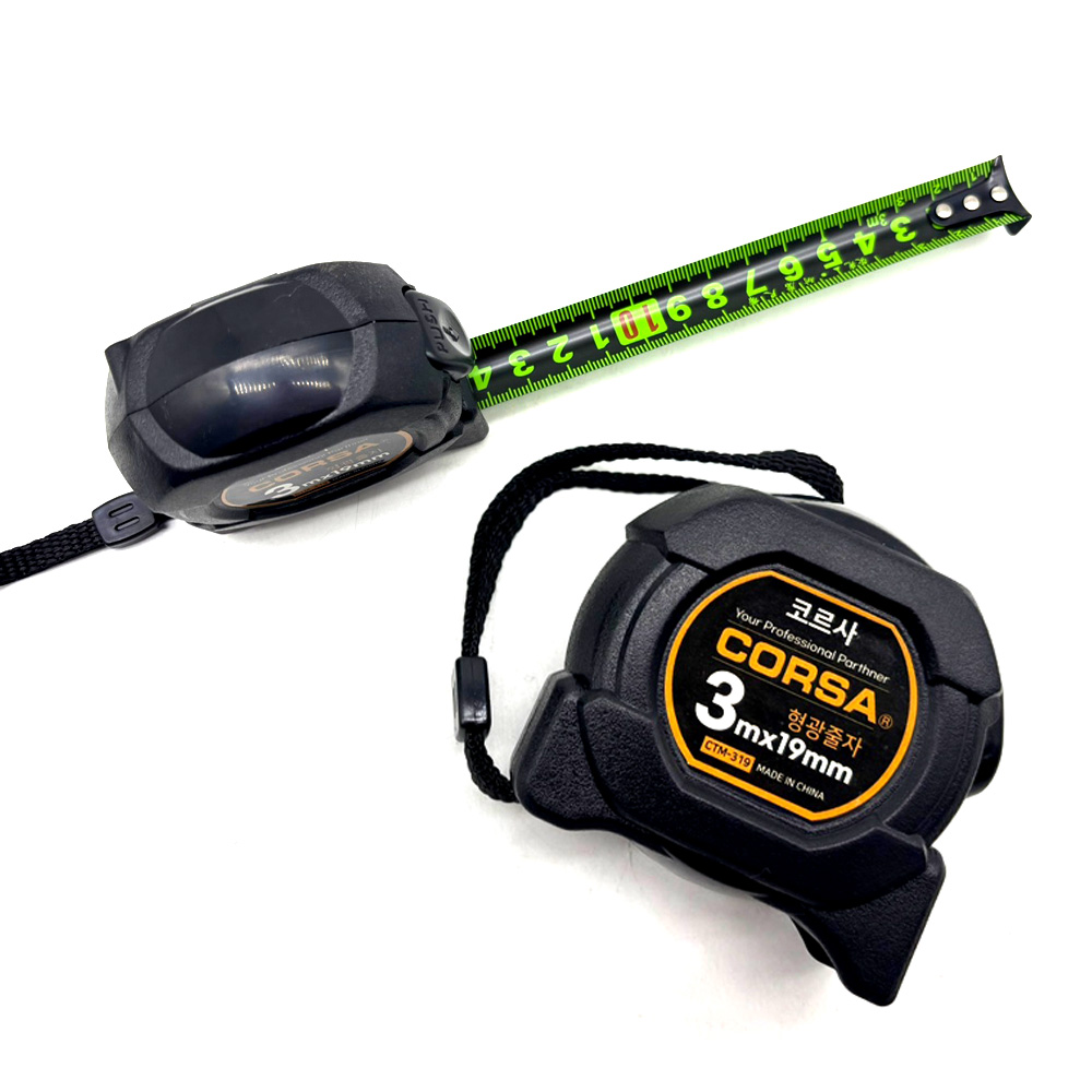 코르사 형광 줄자3M 휴대용 미니줄자 오토락 셀프락 안전클립 스트랩 CTM-319, 1개 9,500원