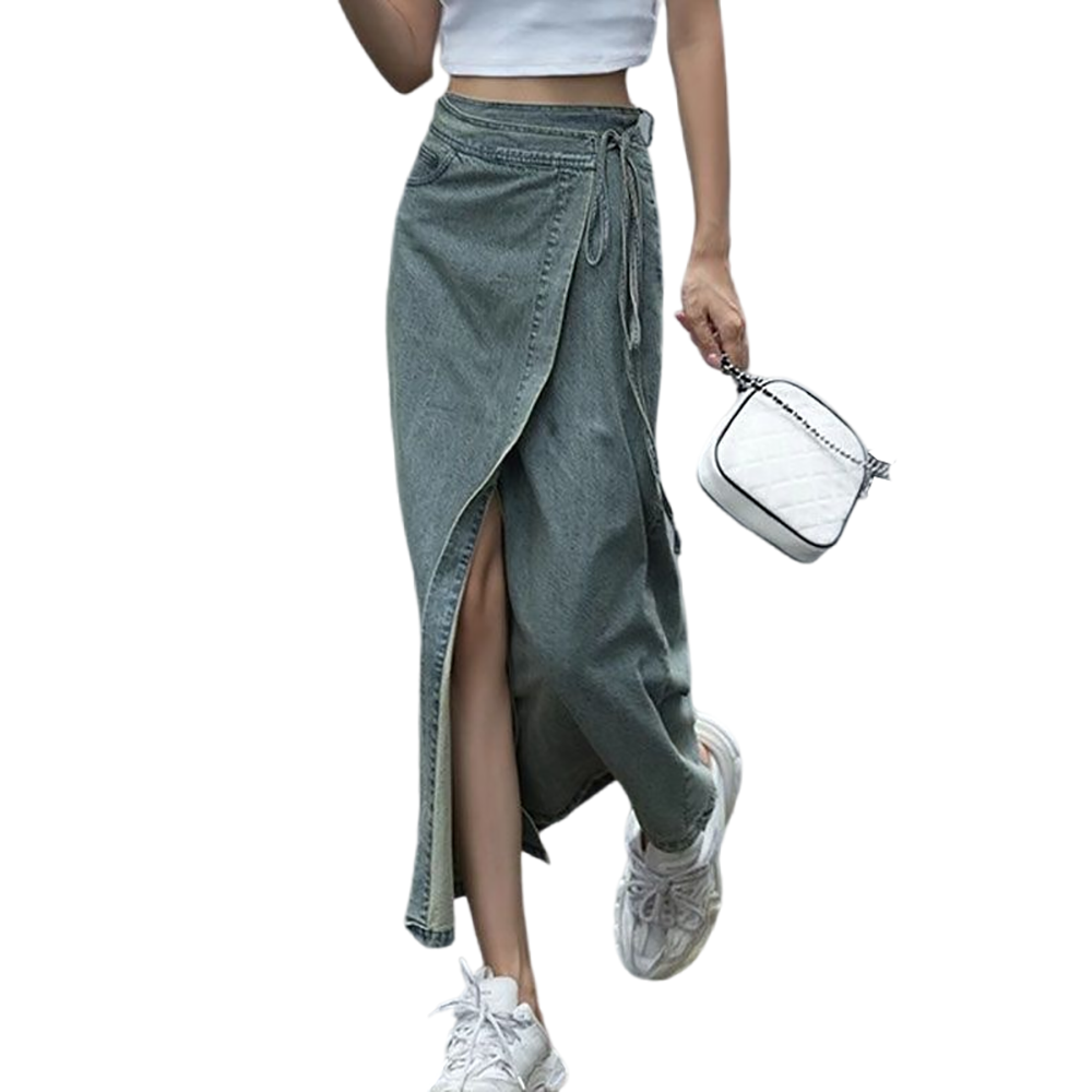 셀럽당 여자 하이웨이스트 스트랩 스커트 여름 데님 롱스커트M1565 26,030원