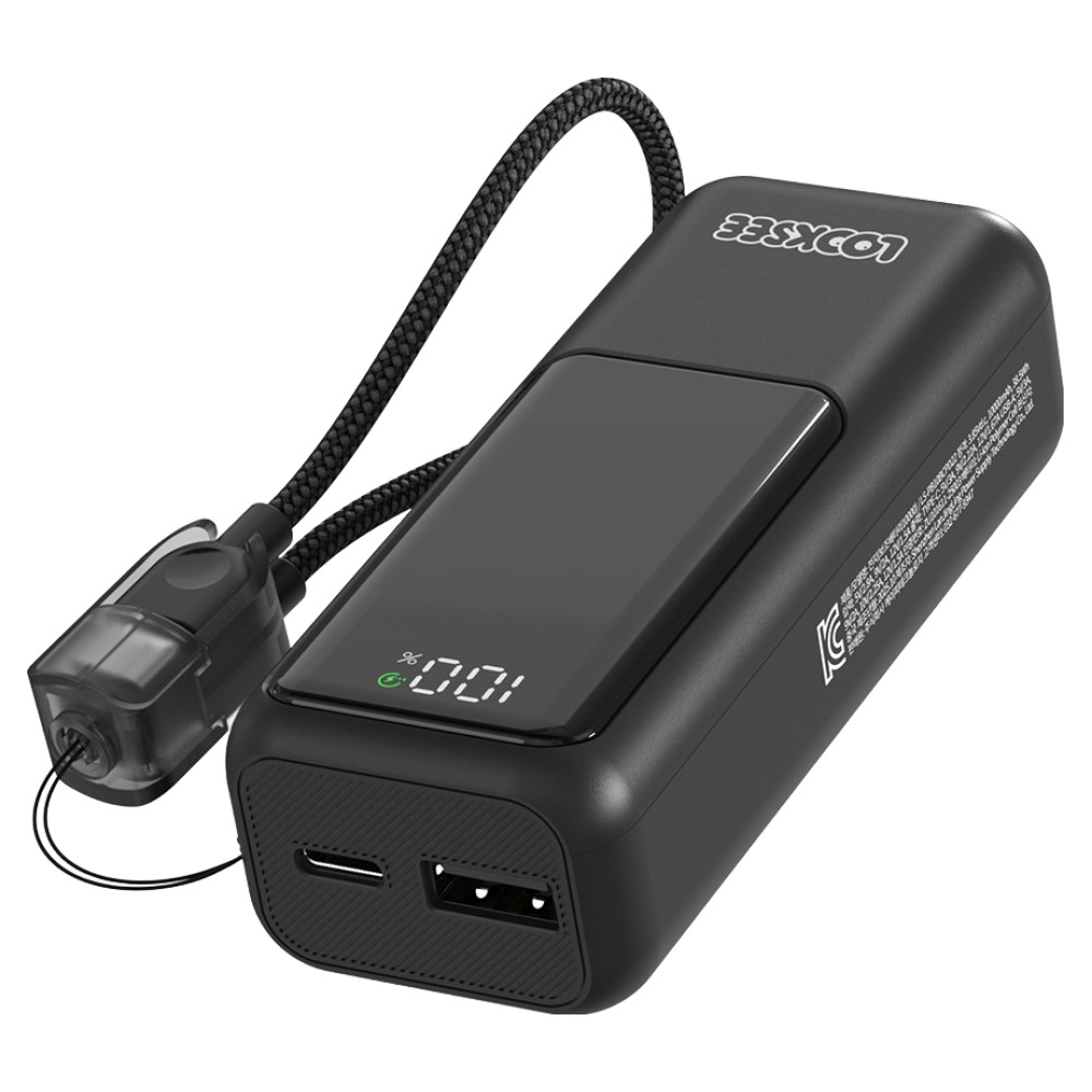 룩씨 PD 22.5W 고속충전 대용량 미니 그립 보조배터리 10000mAh + C타입 케이블 세트, 블랙, LS-PB10BCPD22 14,900원