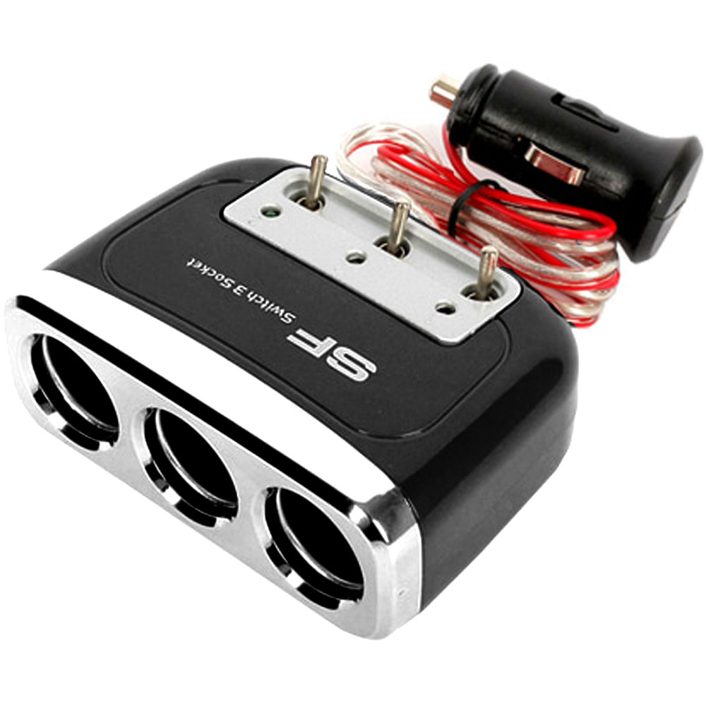 모터한 국내산 SF 스위치 3구소켓 (검정) 차량용 충전기 연장 시거잭 3연 분배기 멀티소켓 시가짹 전원, 3구, 1개 16,900원