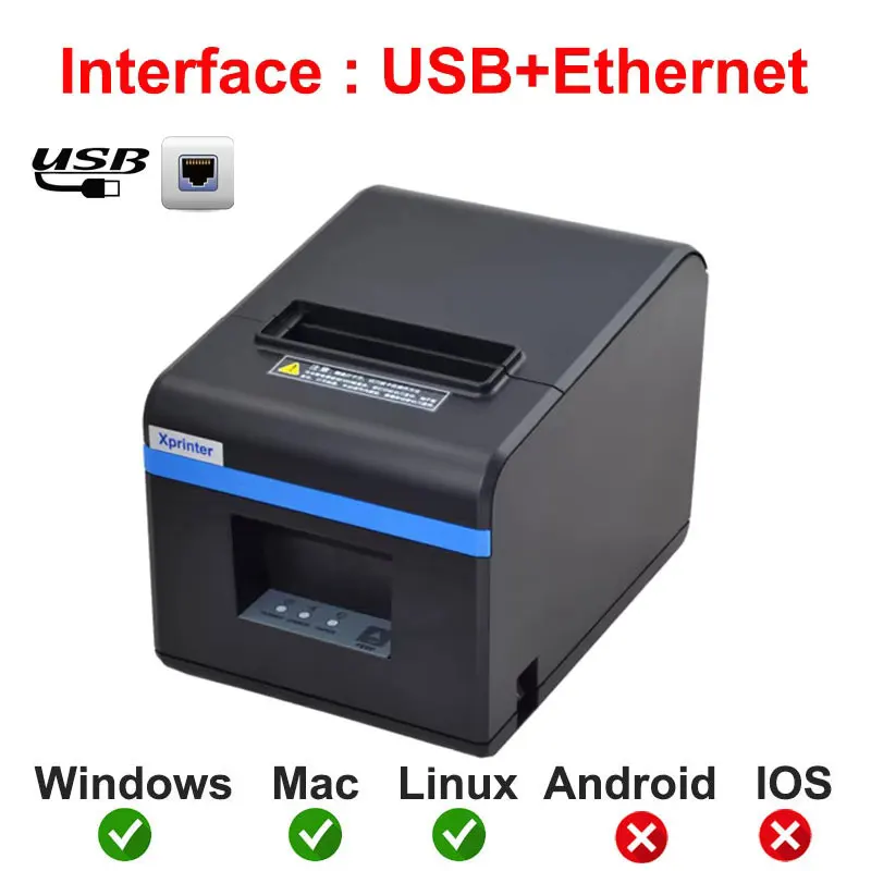 USB+이더넷 또는 BT WIFI를 갖춘 자동 절단기 200mm/s를 Xprinter 80mm 열전사 영수증 프린터 --1롤 용지 X 223,300원