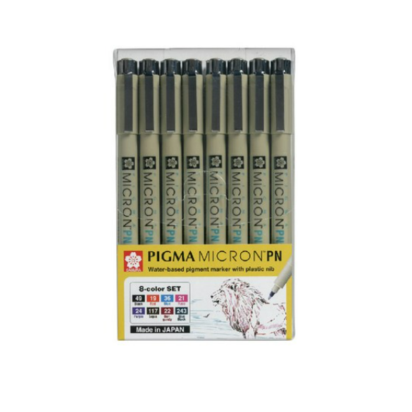 SAKURA 피그마 마이크론 PN 컬러 피그먼트 잉크펜 0.5mm 8색 세트 100,320원