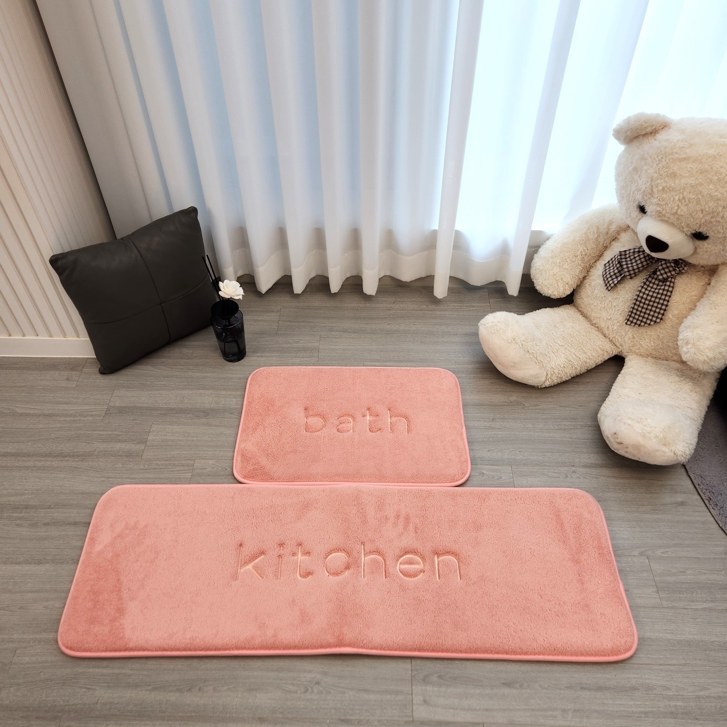 찬란한리빙 빨아쓰는 폭신폭신 메모리폼 발매트 + 주방매트 2종세트구성, 핑크 26,900원