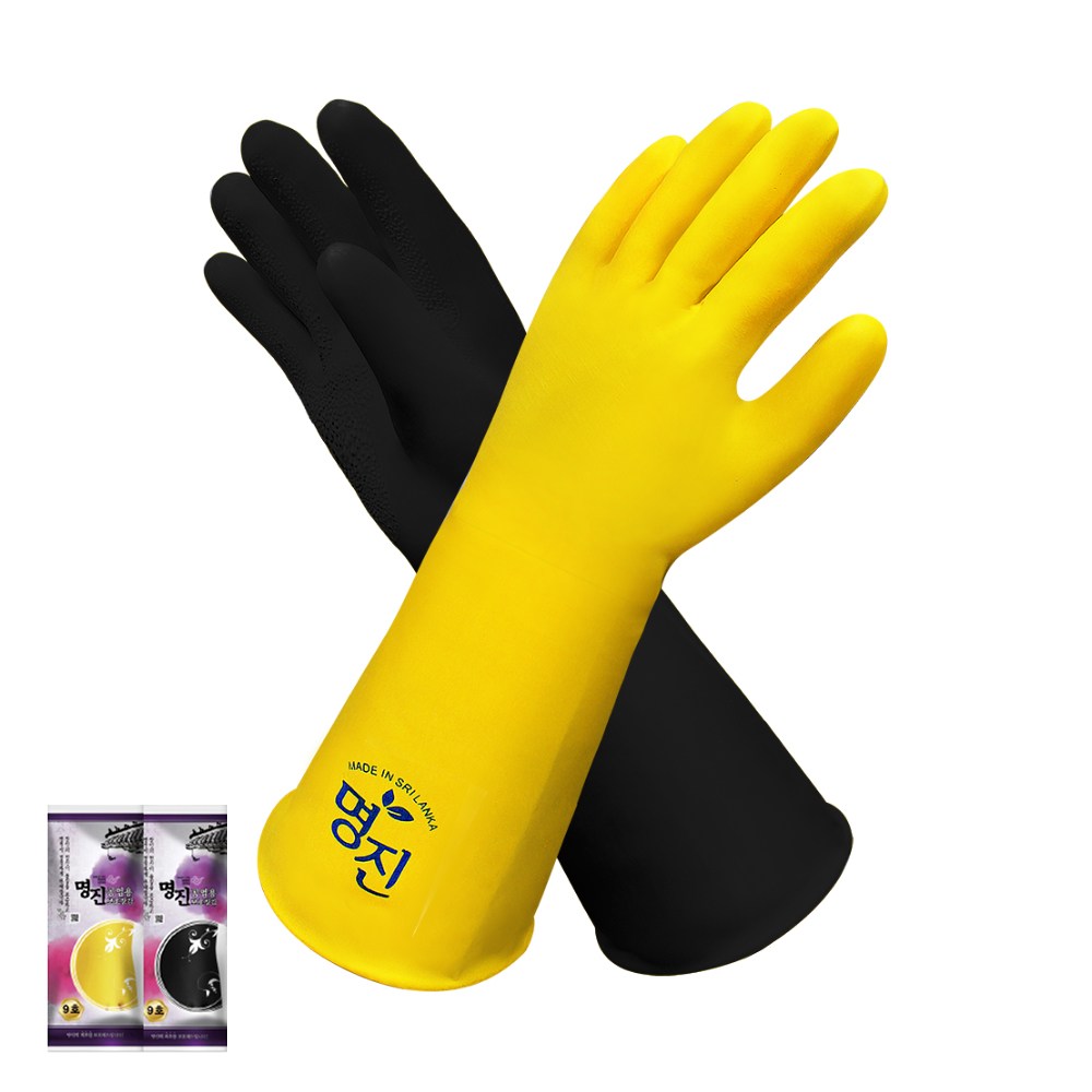 장갑이네 명진 공업용 질긴 고무장갑 작업용 9호 10호 12호 1켤레, 1개, 검정 2,600원