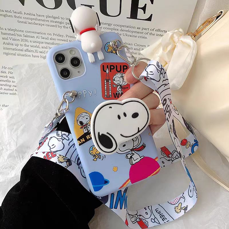 갤럭시버디3 케이스 하얀 강아지 캐릭터 피규어 키링 어깨끈 목걸이 14,300원