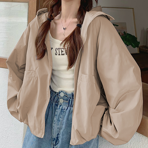 어브라운 여성 초경량 크롭 후드 집업 바람막이 점퍼 17,800원