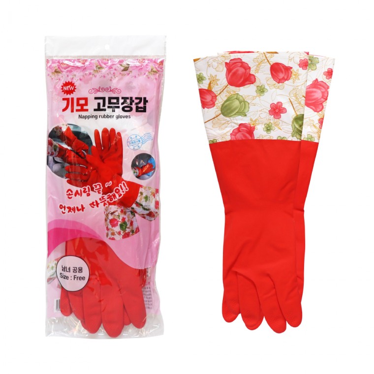 와우픽 겨울에 따뜻한 라텍스 기모 고무장갑 김장 설거지, 2개, FREE(one size) 9,950원