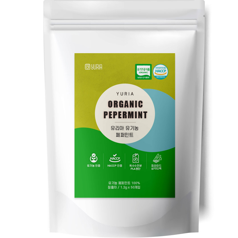 유리아 유기농 생분해 삼각티백 페퍼민트차, 1.2g, 50개입, 1개 14,200원