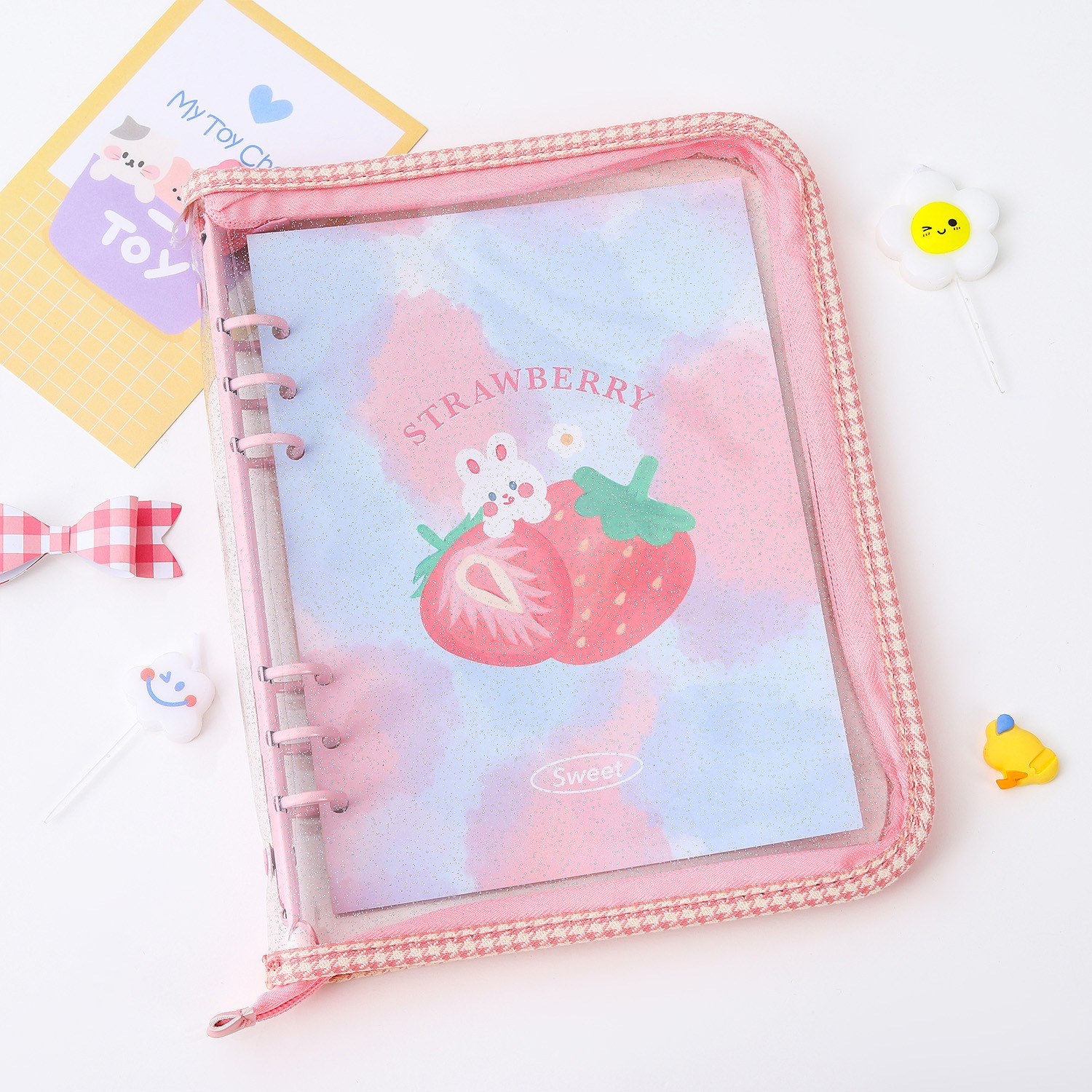 하루공작소 A5 6공 바인더 속지포함 포카앨범 다이어리 커버, 체리블라썸 핑크 16,900원