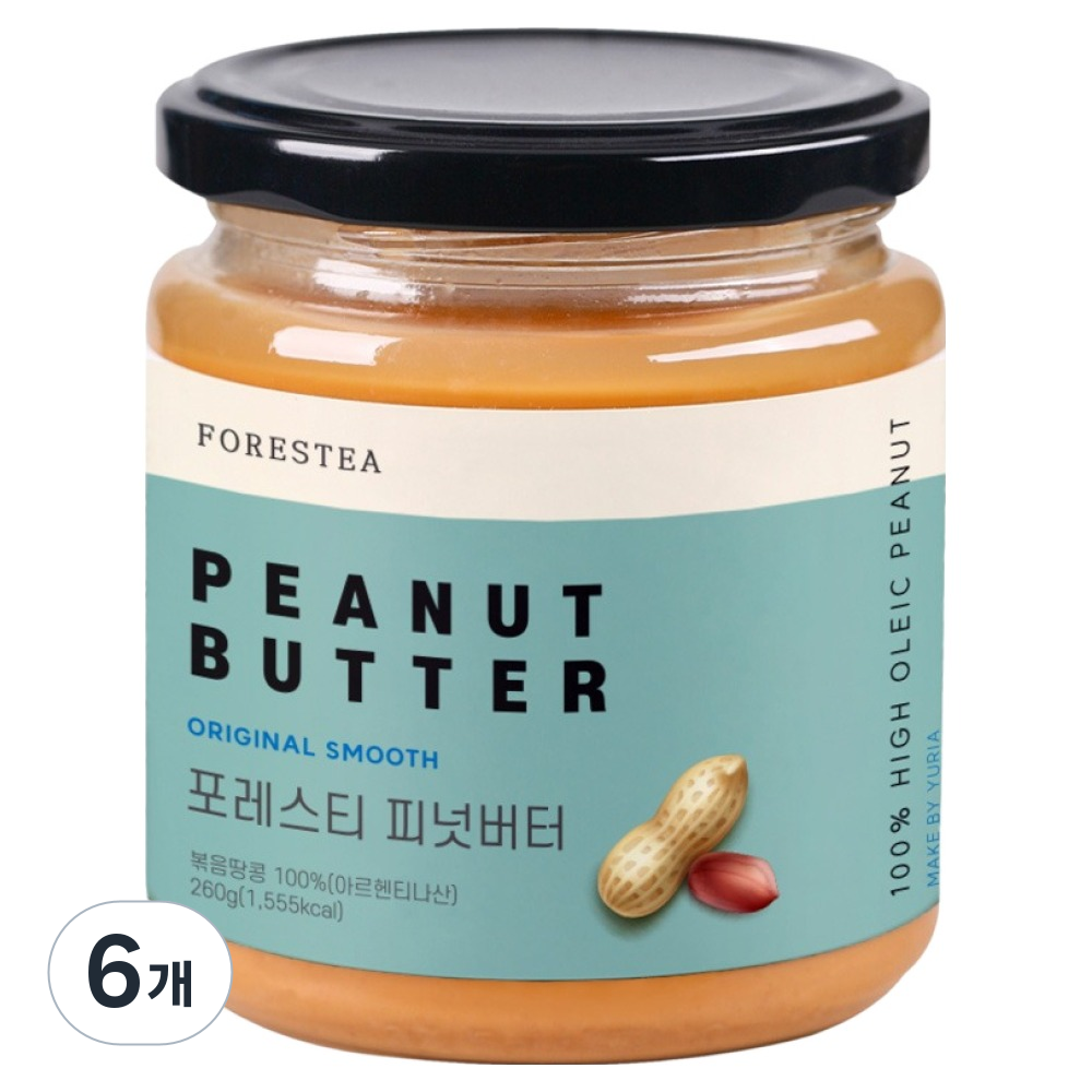 유리아 포레스티 땅콩버터, 6개, 260g 51,000원
