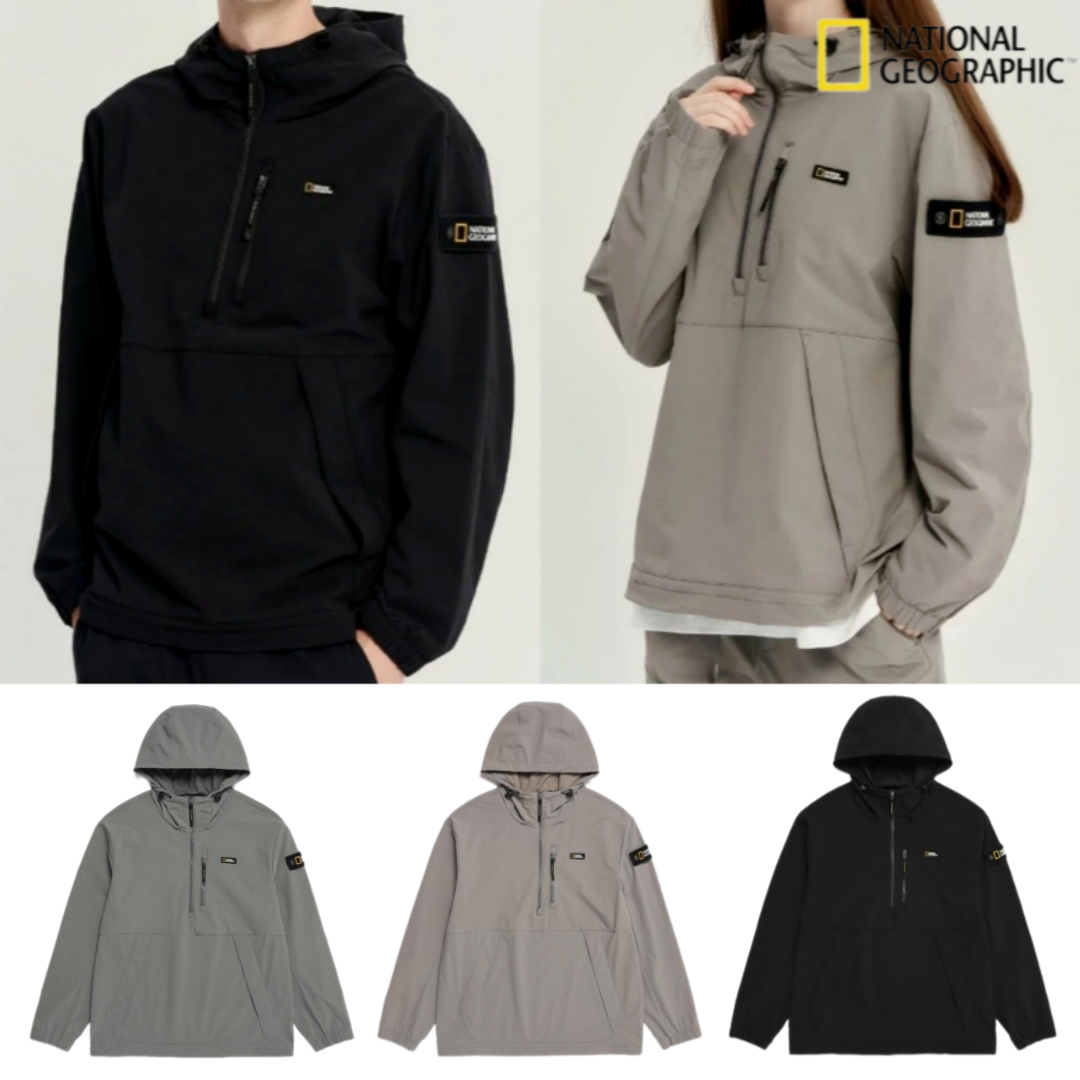국내백화점판 내셔널지오그래픽 아노락 자켓 남여공용 우븐 스판 트레이닝 점퍼 밑단 스트링 99,000원