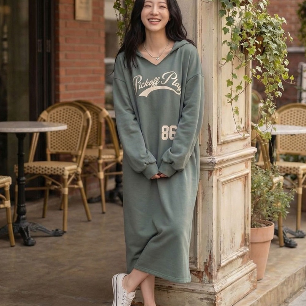 상상그이상 여성용 국내제작 플레이 후드 원피스 간절기 루즈핏 군살커버 가볍게 입을 수 있는 베이직한 면원피스 홈웨어 꾸안꾸룩 코디 35,500원