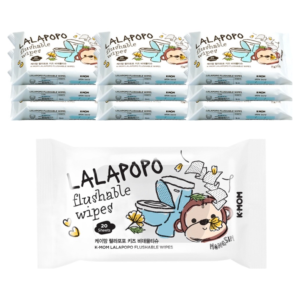 케이맘 랄라포포 키즈 비데물티슈 휴대형, 55g, 20매, 10개 8,380원