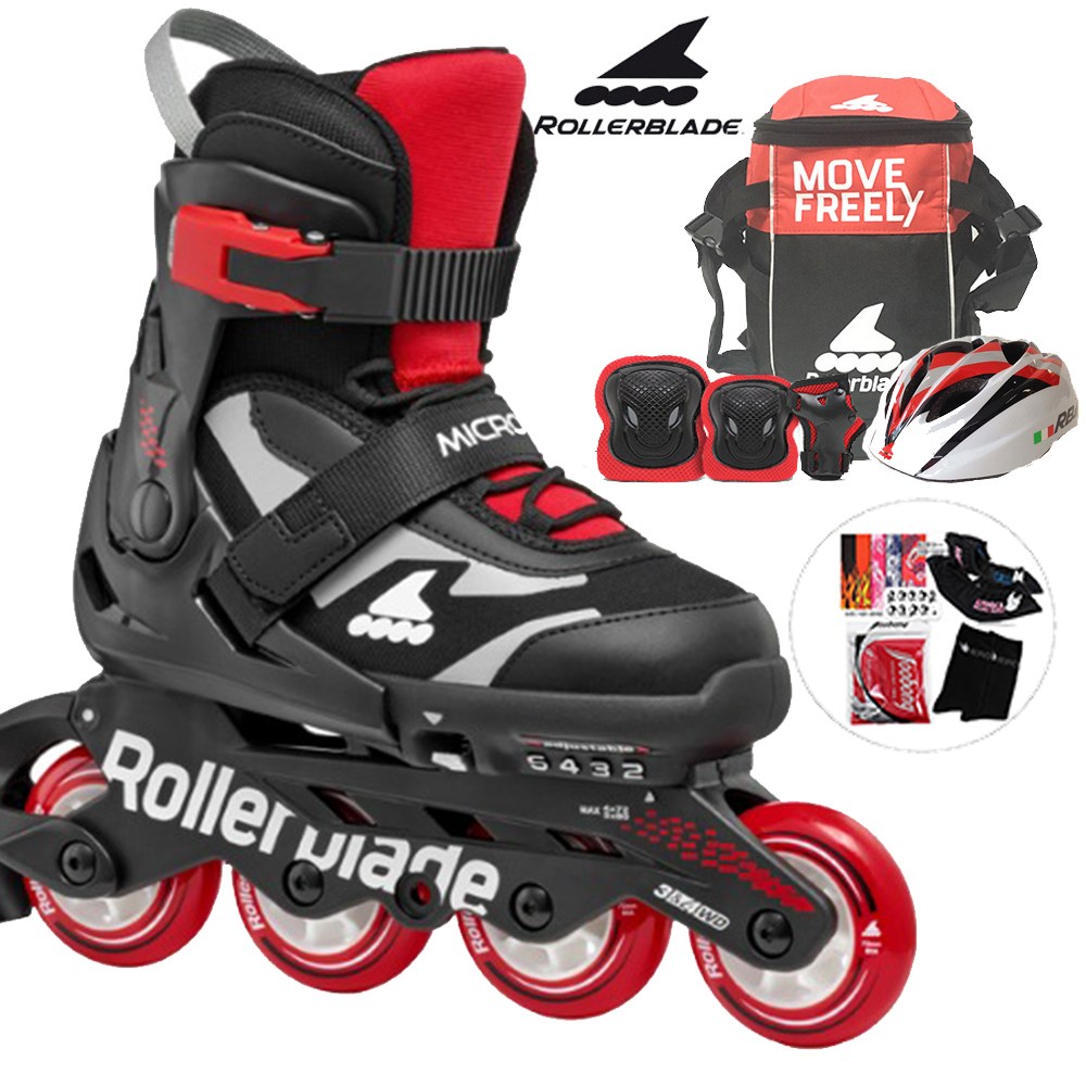 롤러블레이드 아동용 인라인스케이트 2025년 정품 마이크로블레이드 레드 블랙 가방 보호대 헬멧 세트 5종사은품 273,000원