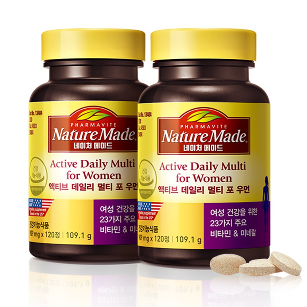 네이처메이드 액티브 데일리 멀티 포 우먼 (여성종합비타민), 120정, 2개 52,500원