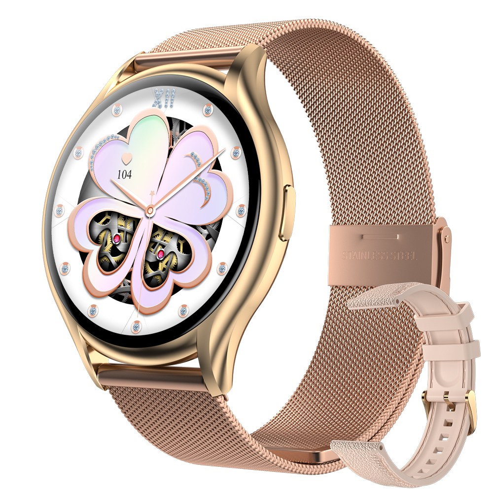 Wapik 블루투스 통화 스마트워치 Y2 AMOLED 초슬림 패션시계, GPS + 블루투스, 3.6cm, 골드 114,900원