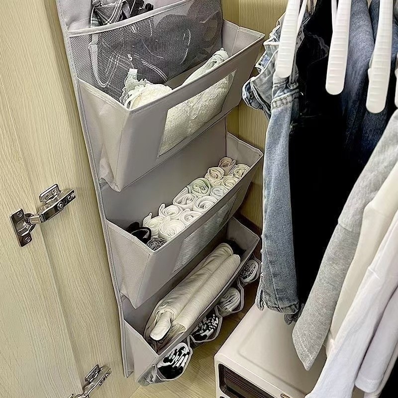 다용도 수납 가방 기숙사 벽걸이 수납팩 접착식 벽 수납팩 캠핑카 공간활용 팁, 1개, 그레이3단 19,800원