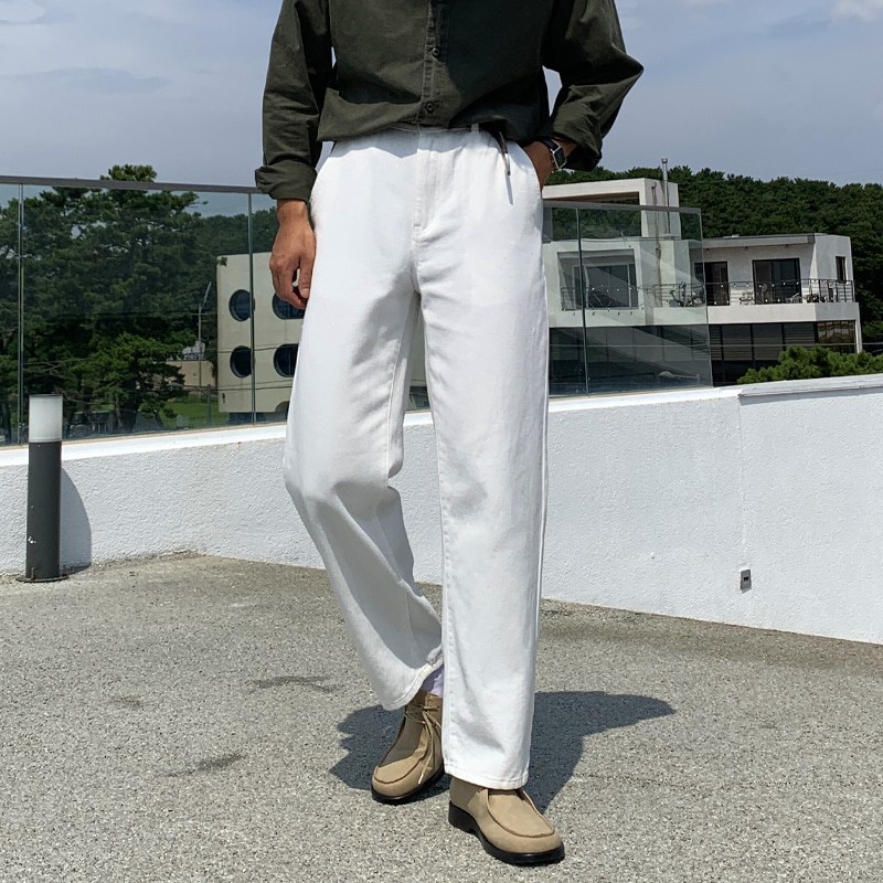 남자 남성 사계절 테이퍼드 핏 허벅돼 뒷밴딩 릴렉스 면 바지 치노 코튼 팬츠 27,800원