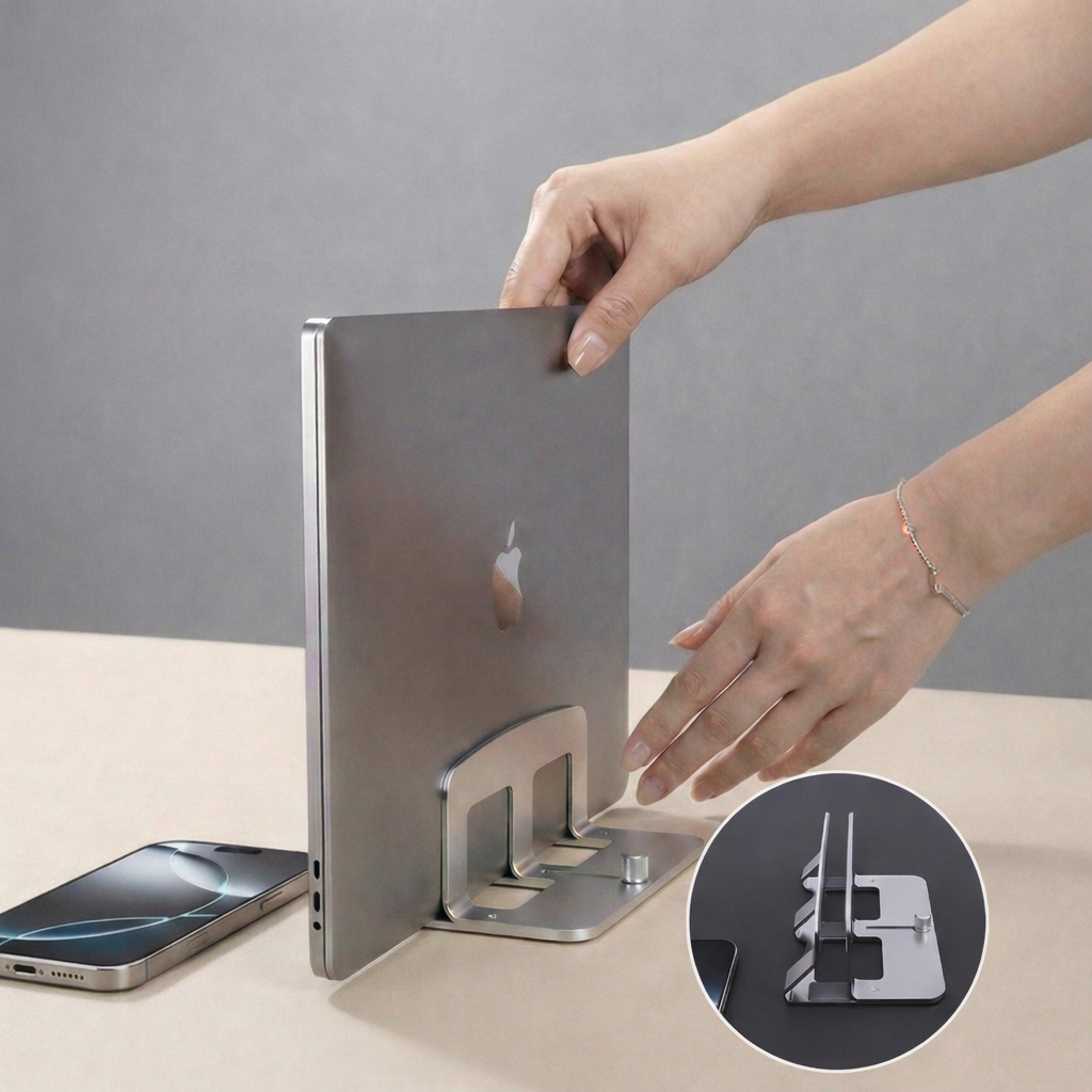 아우리온 안정적고정 공간절약 메탈감성 노트북 테블릿 수직 스탠드, 1개, 실버 19,200원