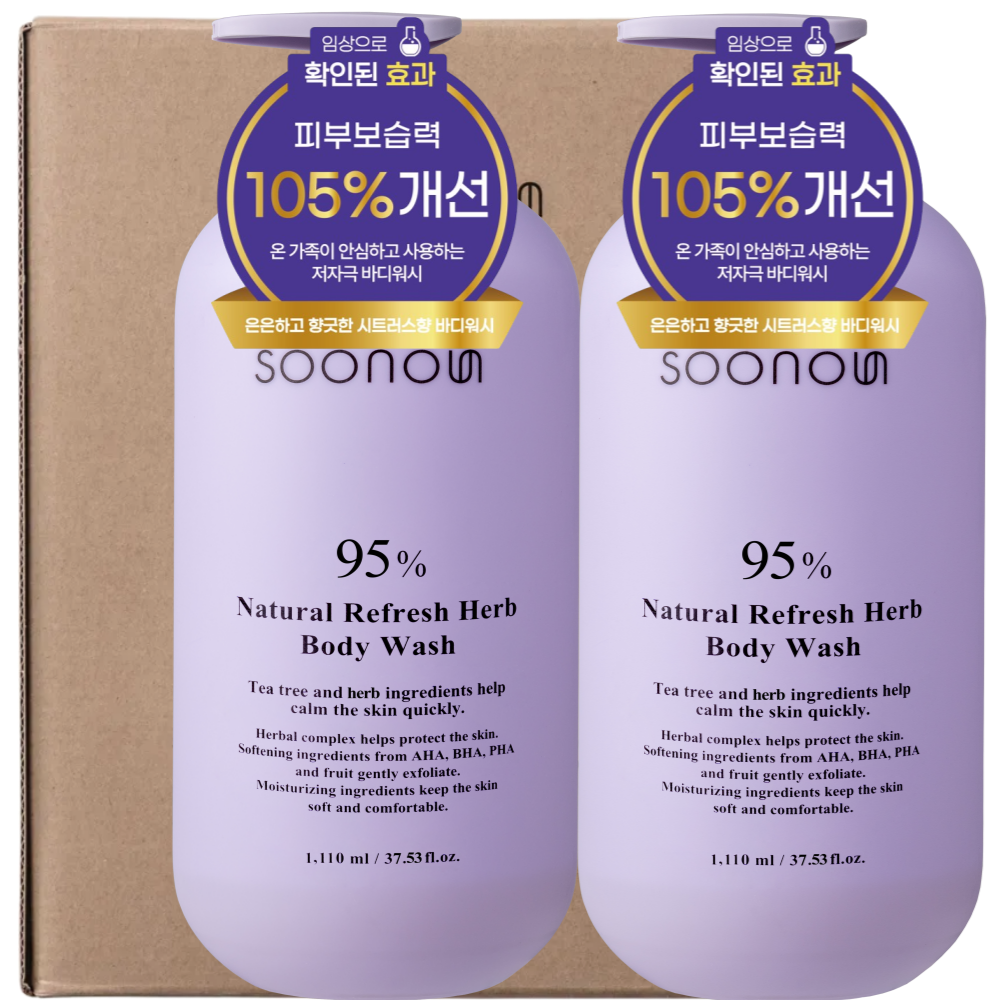 수노은 단 1회 사용 피부보습 105% 증가 임상 약산성 퍼퓸 바디워시 시트러스플로럴향, 2개, 1110ml 25,090원