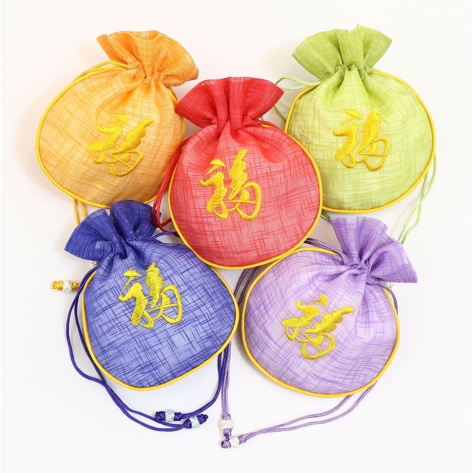 모시 금 자수 반달 복주머니 선물주머니, 랜덤발송, 100개 94,500원