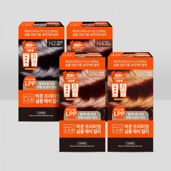 박준뷰티랩 헤어 살롱 대용량 새치커버 컬러 염색약 패키지 300ml 2개 미용실 셀프 염색 35,800원