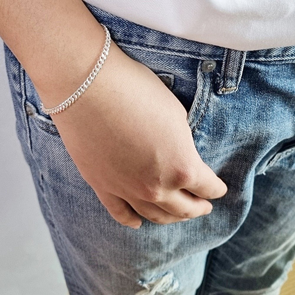 차차실버 커브 2mm~4mm 은팔찌 베스트 무난 심플 커플 순은 대중적인 79,900원
