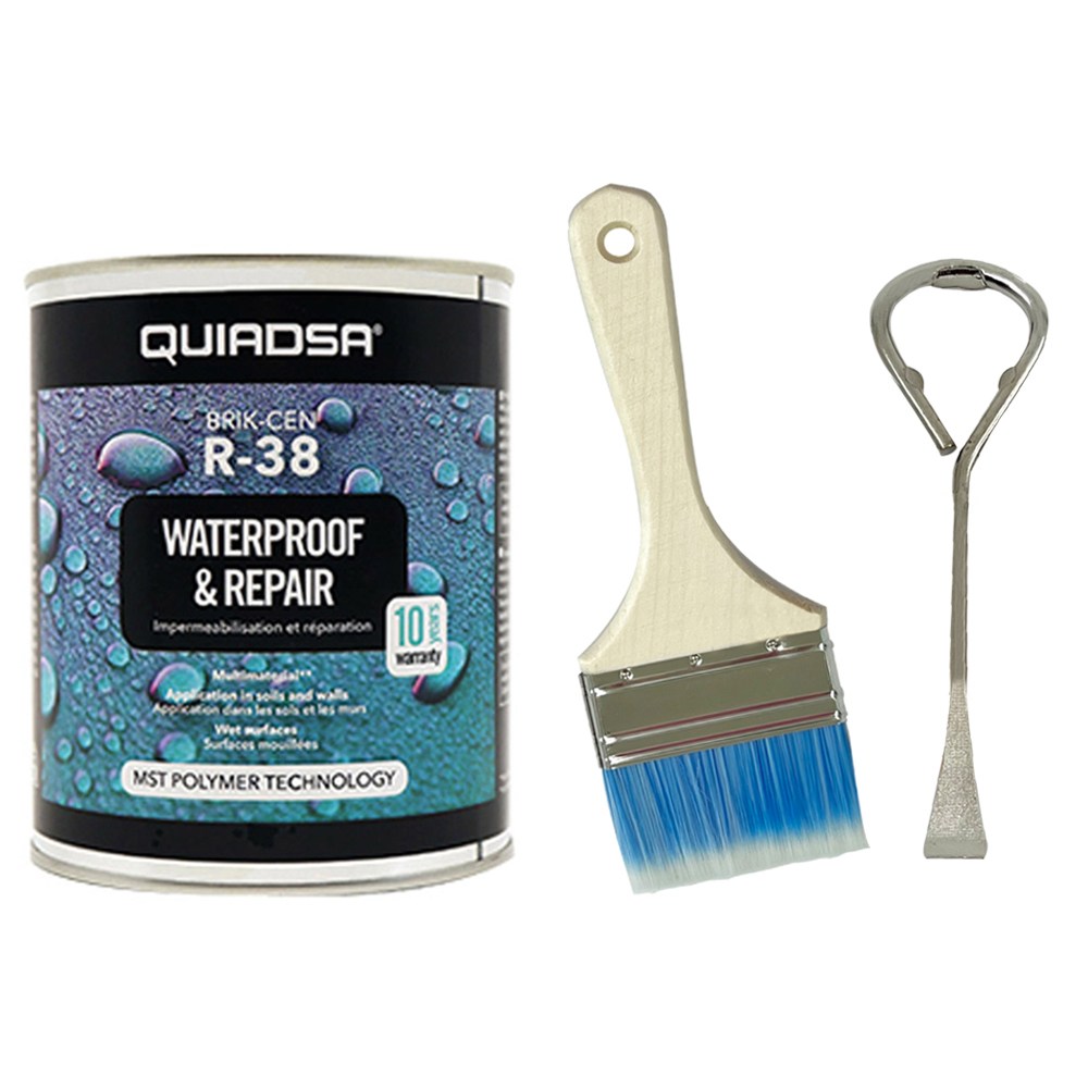 R38 백색 회색 바르는 실리콘 방수 페인트 신너 냄새없는 크랙보수 누수방지 방수제 1kg+붓 세트 37,000원