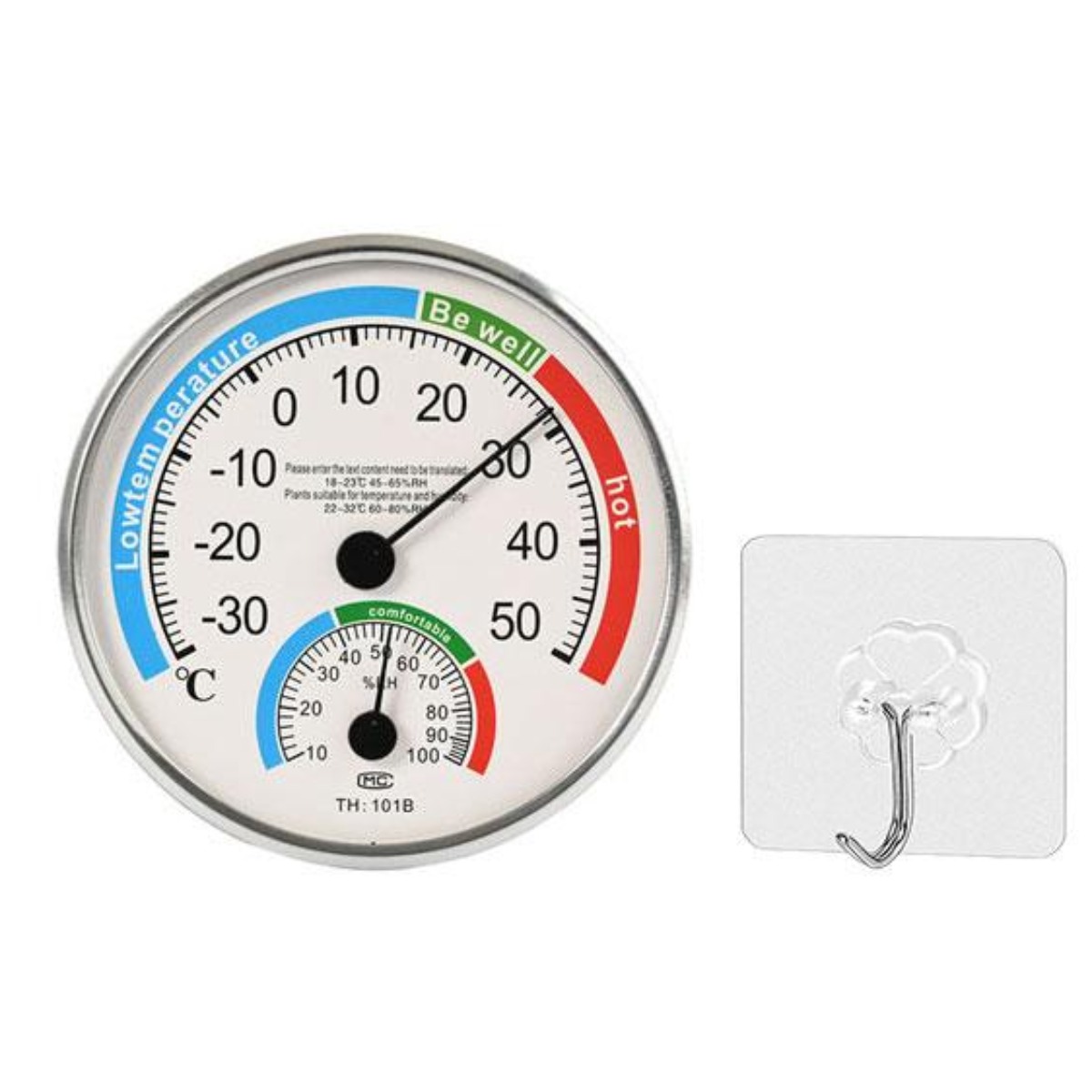 도나토르 배터리가 필요없는 아날로그 온습도계 실내+접착식후크 5,400원