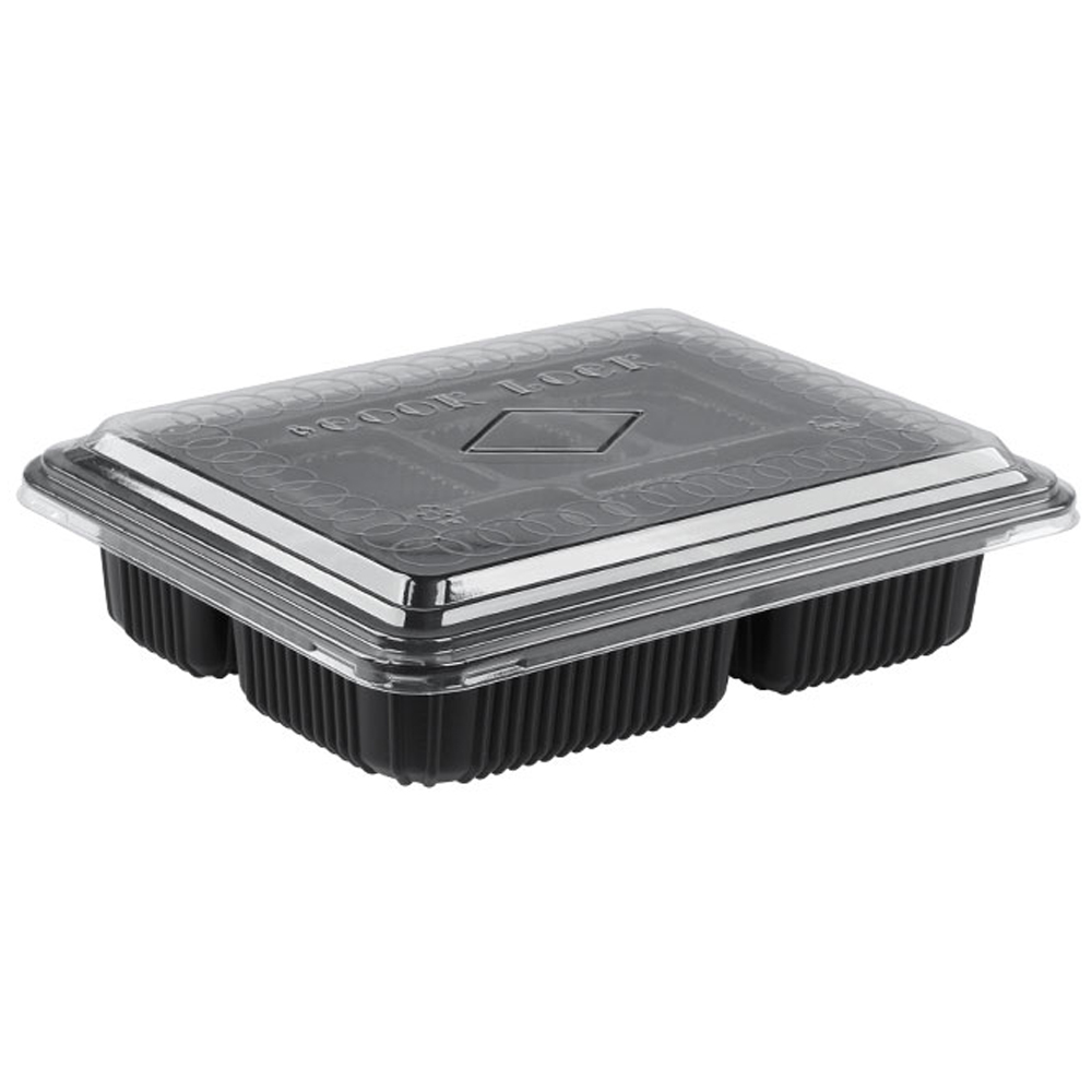 쿡앤락 성형 미니도시락 반찬용기 6칸 DS-70-6 몸통 검정 111,290원