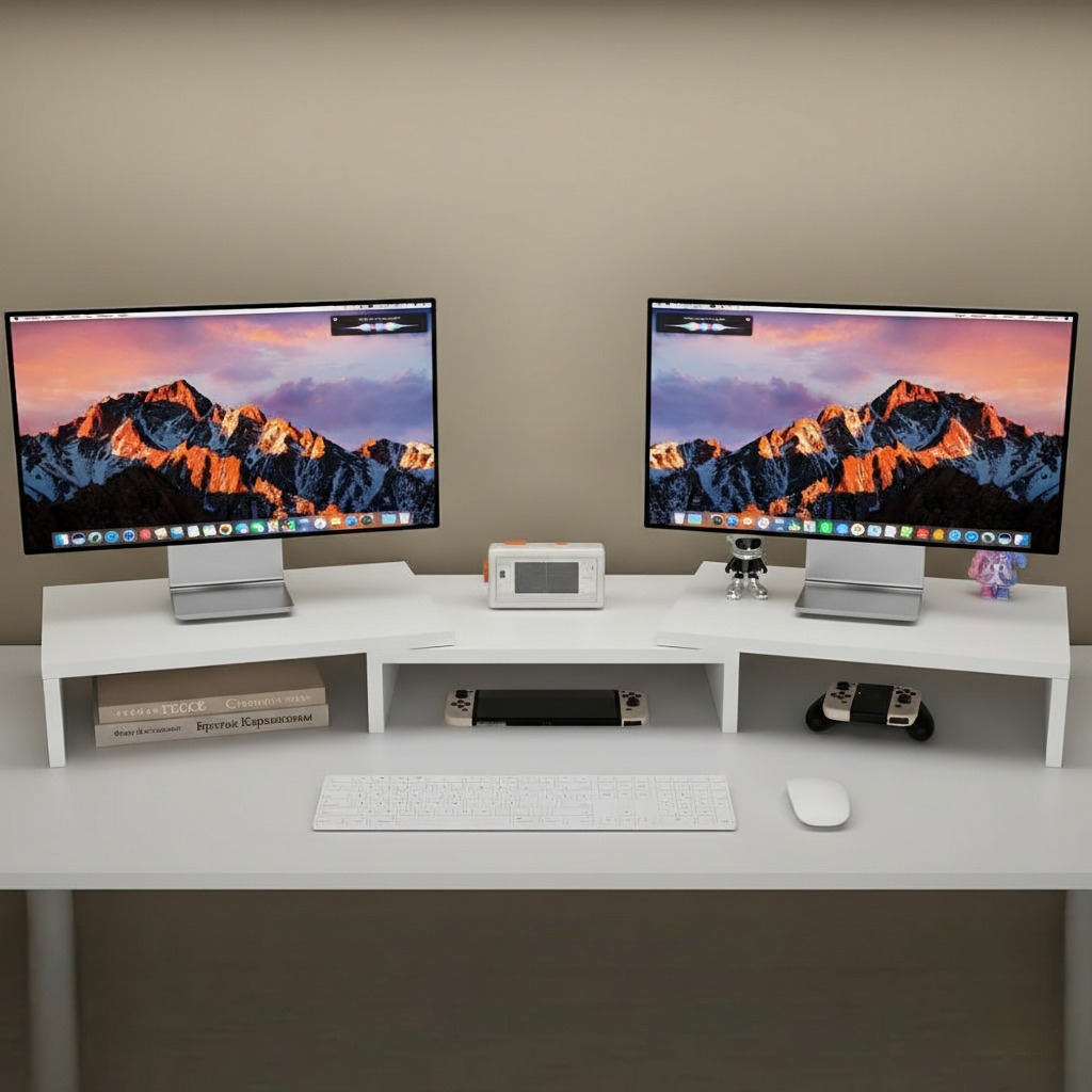 토도판다 길이조절 듀얼 모니터 받침대, 화이트 25,000원