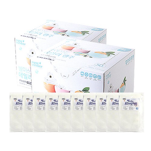 퓨어썬데이 빨아쓰는 주방행주 50p x 2팩 + 프리미엄 행주 10p 화이트, 현재가 533,360원
