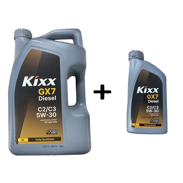 KIXX GX7 디젤 C2 C3 5W30 6L 1개 + 1L 1개 디젤 엔진오일 28,000원