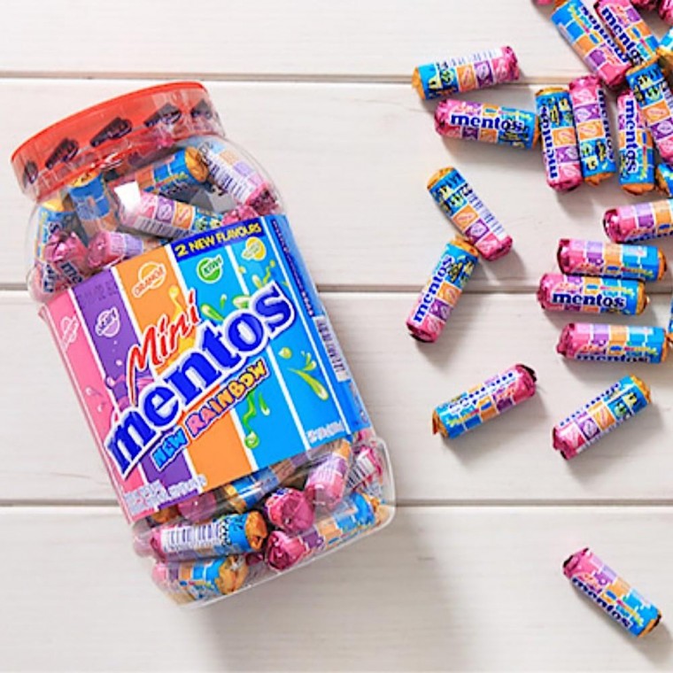 씹을수록 깔끔한 멘토스 미니 뉴레인보우 100입 츄잉캔디 화이트데이 사탕 어린이날 어린이집 단체 선물 23,730원