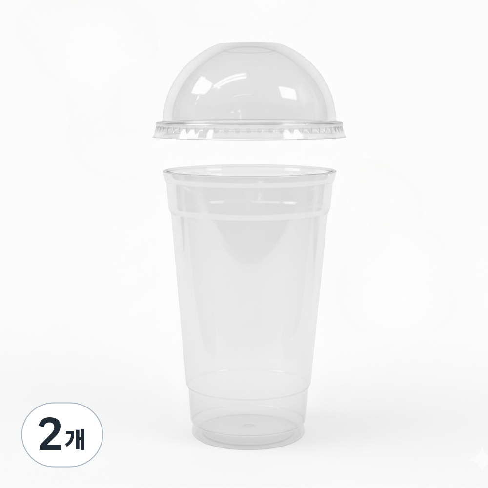[돔리드+투명컵100P] 92파이 일회용 테이크아웃 플라스틱PET컵 뚜껑세트, 2개, 100개입, 420ml 29,000원