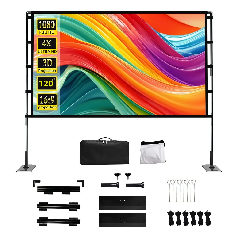 VEIDADZ 가정용 주름방지 고밀도 폴리에스터 빔프로젝터 스크린 16:9 휴대용 백색 74,580원