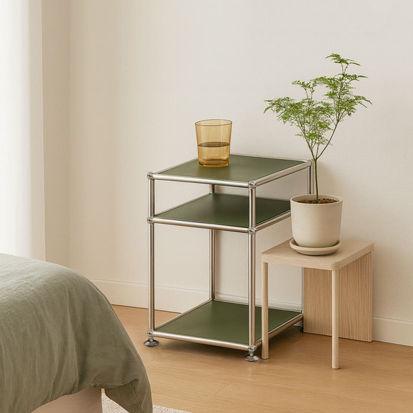 에프룸 미드센츄리 DIY 모듈선반 수납장 모듈 협탁, 올리브 그린, 3단 125,000원