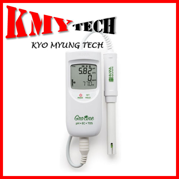 HANNA 다항목 수질측정기 HI9814 GroLine pH/EC/TDS/온도 측정기 (농업) 396,000원