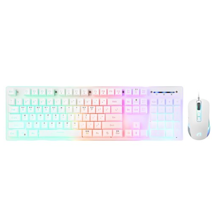 앱코 HACKER 레인보우 LED 게이밍 키보드 + 마우스 세트, (LED 게이밍 키보드)KM400, 화이트, 일반형 37,500원