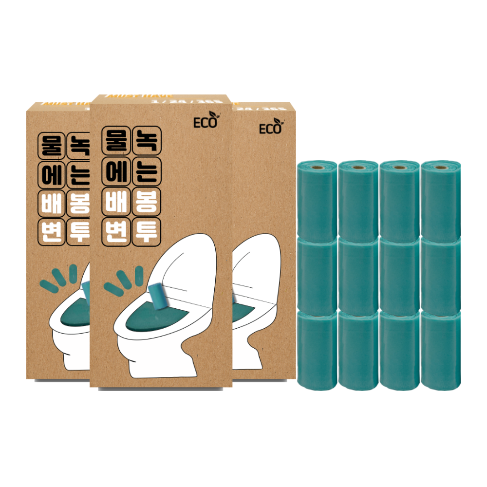 물에녹는 배변봉투 변기에 버리는 풉백 강아지 똥츄 푸푸백, 블루, 3박스, 40개입 24,800원