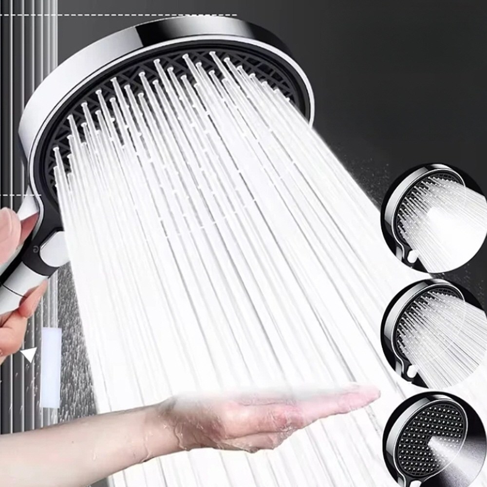 핸셀 욕실 3단조절 넓은 대형 수압상승 필터 샤워기 헤드, 대형샤워기 블랙, 1개 22,900원