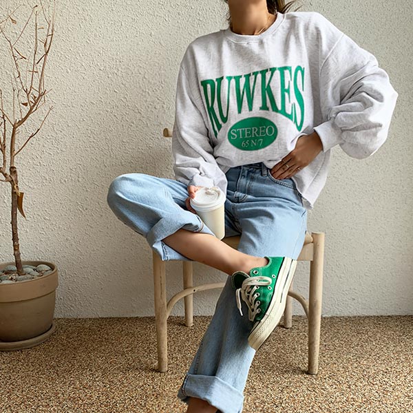 난닝구 여성용 스알르 벌룬 나염 면 맨투맨 19,800원