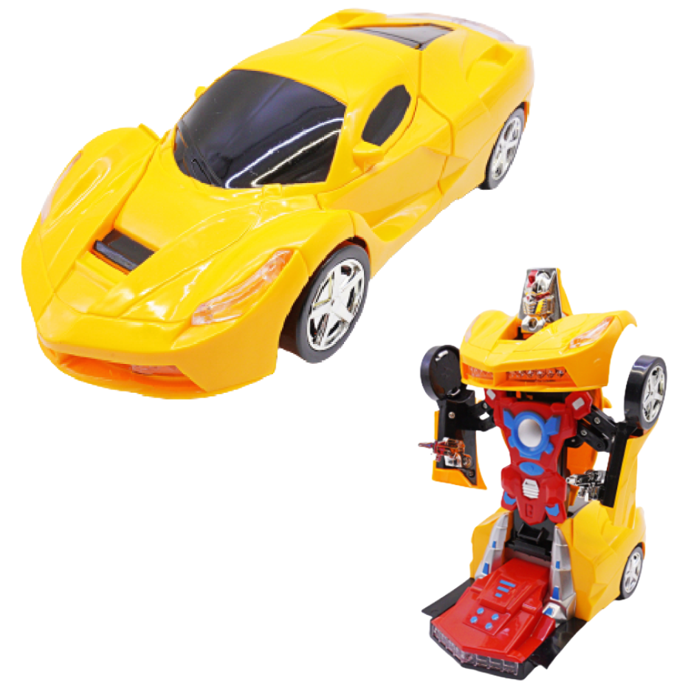 LED 변신 자동차 로봇 노랑 레이싱카 장난감 스포츠카, 1개 16,500원