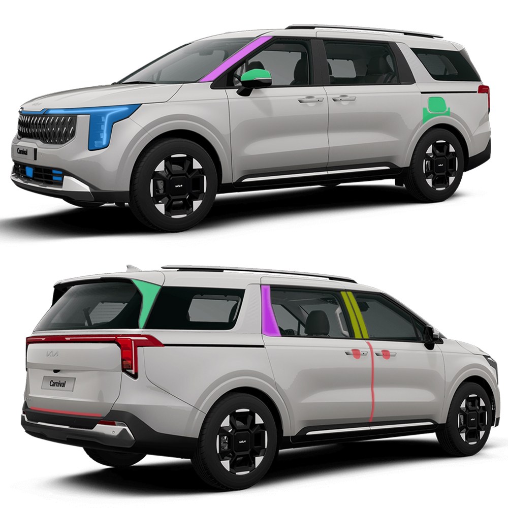 스킨엑스 카니발 KA4 페이스리프트 외장필수패키지B PPF 차량보호필름, 1개 128,000원