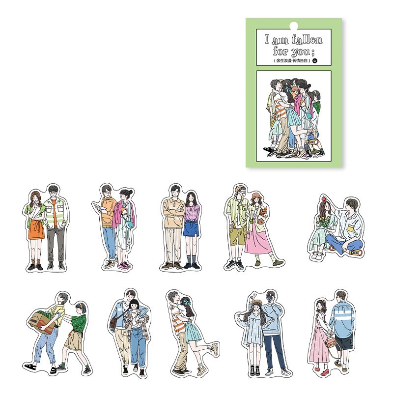 올리브파티 로맨틱커플 시리즈 감성 빈티지 소녀 인물 방수 스티커 20매 세트, 1개, 포유 6,900원