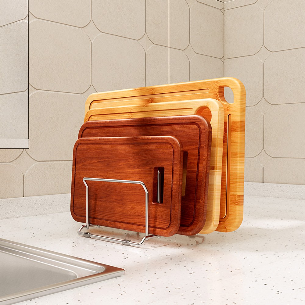 하이롱송 304 스테인리스 스틸 주방 도마꽂이 도마 거치대, 1개, 실버 4칸 32,800원