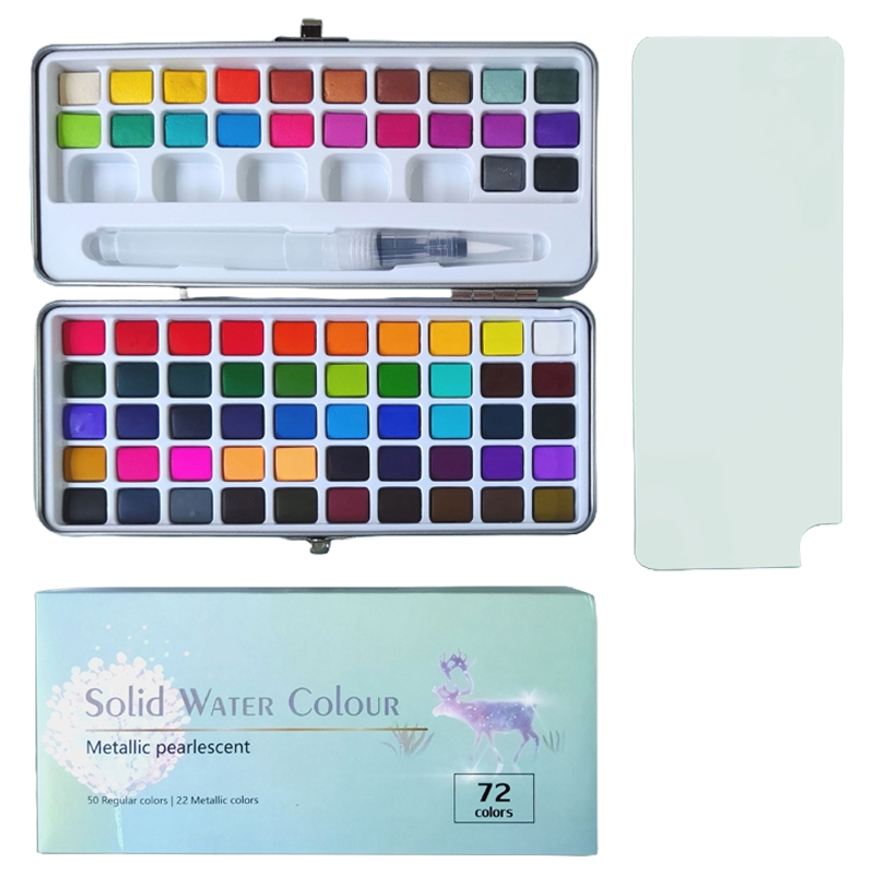 마다꾸미 고체 수채화 물감 팔레트 + 워터브러쉬, 328g, 72색 24,900원