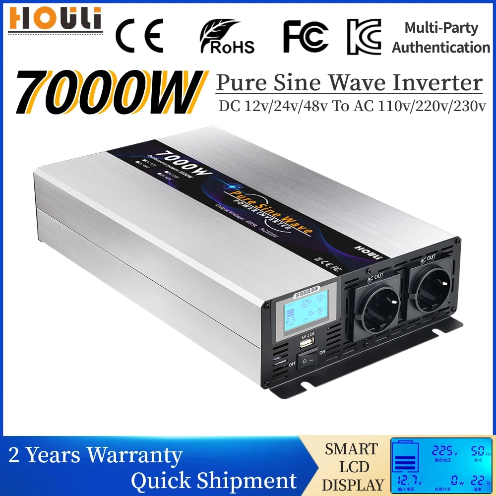 220V, 보조배터리 48V, 한국형 60hz, 인버터, 3000W, 순수정현파 변압기, 5000W, AC 인버터 사인파 자동차 태양열 순수 7000W 변환기, 12V, 6000W 124,780원