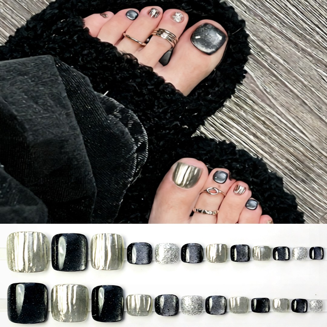 MoodroAll 셀프 네일 자석젤 패디팁 24p, 1개, 005. 블랙 실버 미스트 9,780원